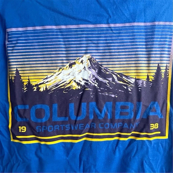 Columbia Men's Graphic T-Shirt Blue Short Sleeve Crew Neck Size L - Picture 6 of 9